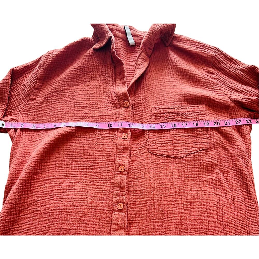 Rachel Pally - Gauze Amerie Shirt Dress - Persimmon- XL - Picture 9 of 14